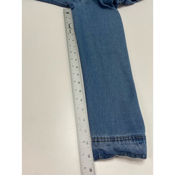Cisono Denim Collection Jacket Button Front Long Sleeve Blue Womens Size Large - Picture 8 of 9
